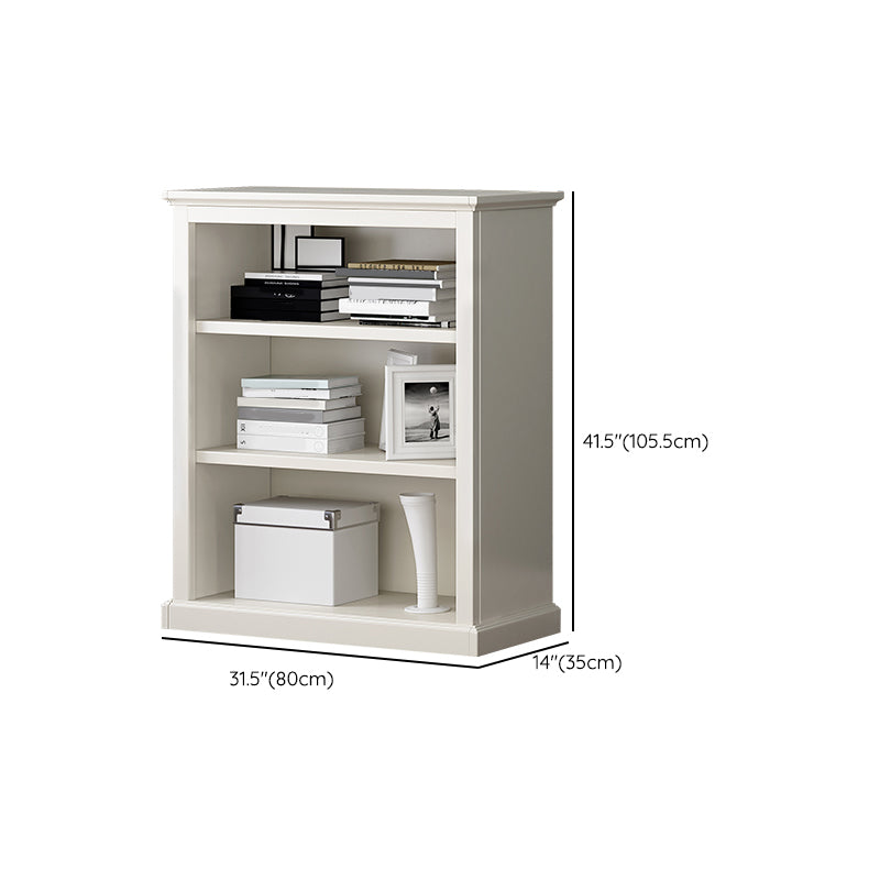 Modern Style Closed Back Bookshelf Standard Wooden Bookcase in White