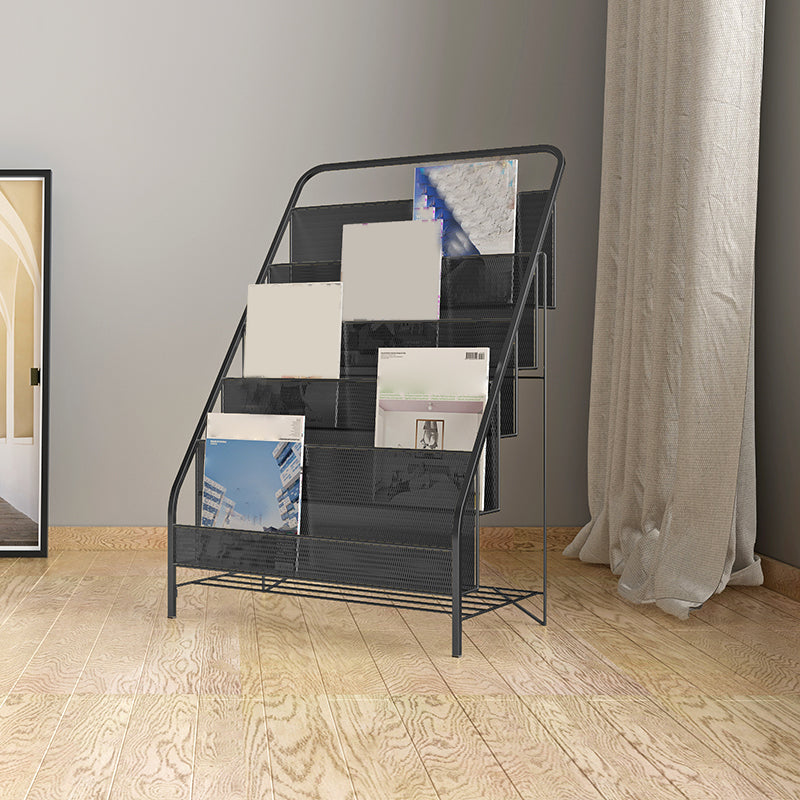 Estantería de estantería estándar de biblioteca contemporánea con estantes