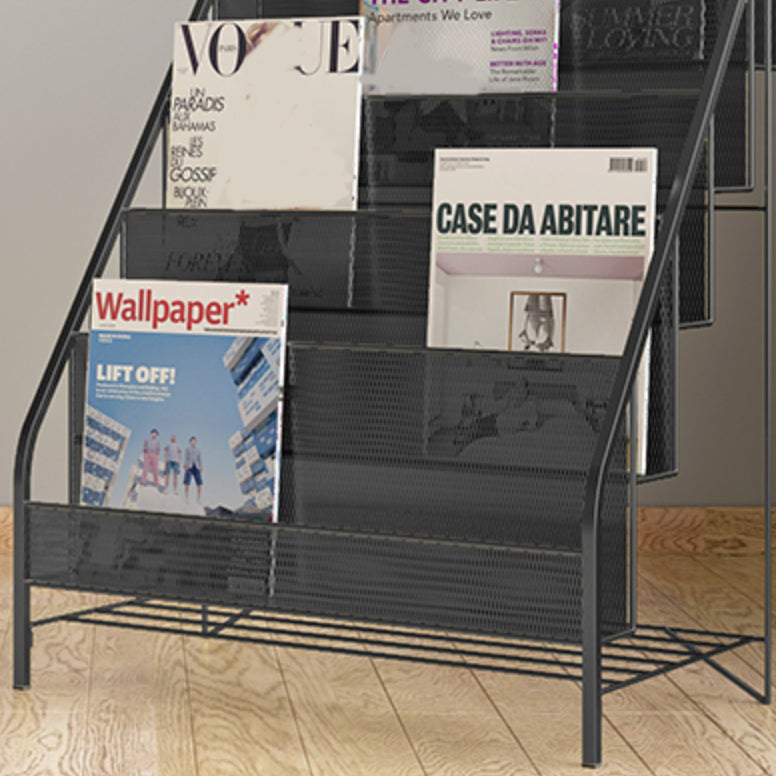 Estantería de estantería estándar de biblioteca contemporánea con estantes