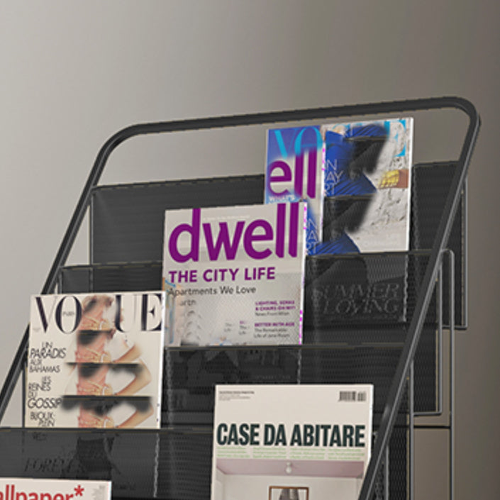 Estantería de estantería estándar de biblioteca contemporánea con estantes