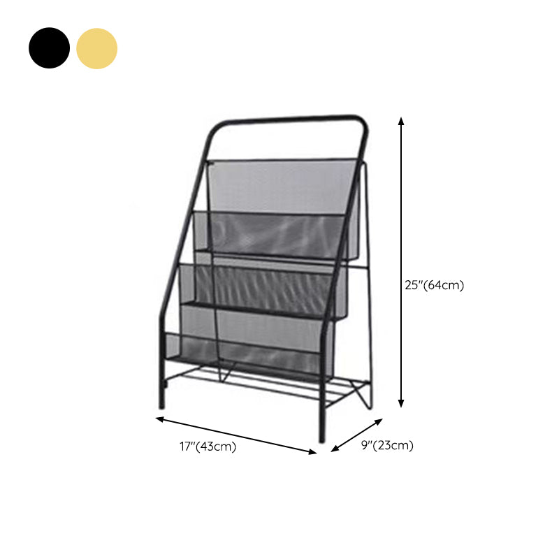Estantería de estantería estándar de biblioteca contemporánea con estantes