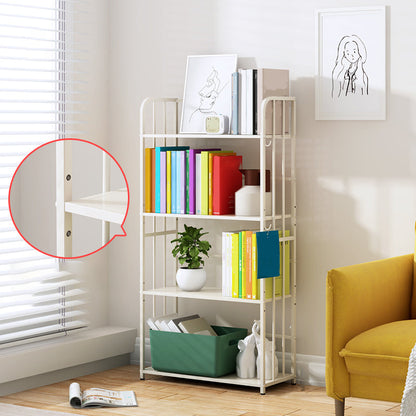 Contemporary Metal Bookcase Standard Closed Back Bookshelf with Shelves 24"L x 10"W x 58"H