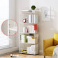 Contemporary Metal Bookcase Standard Closed Back Bookshelf with Shelves