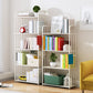 Contemporary Metal Bookcase Standard Closed Back Bookshelf with Shelves