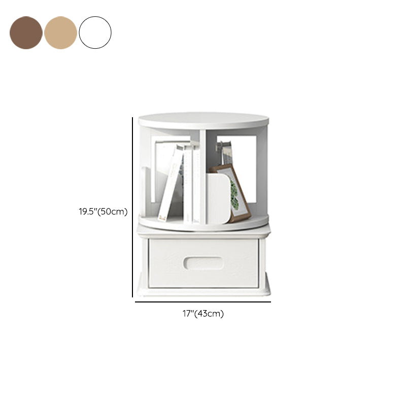 Contemporary Wooden Bookcase Standard Closed Back Bookshelf with Drawer