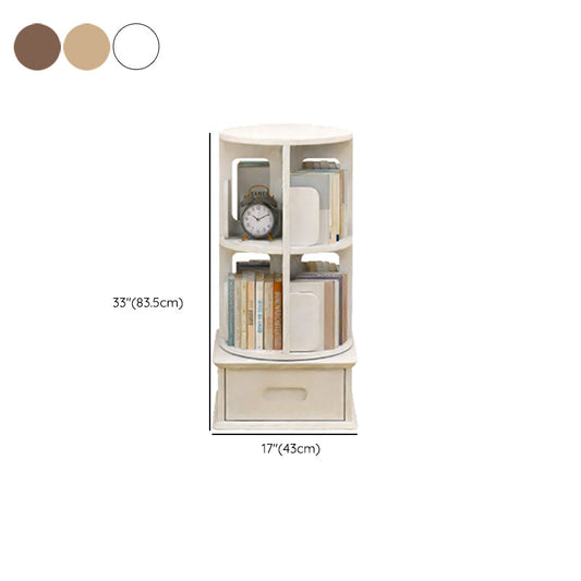 Contemporary Wooden Bookcase Standard Closed Back Bookshelf with Drawer