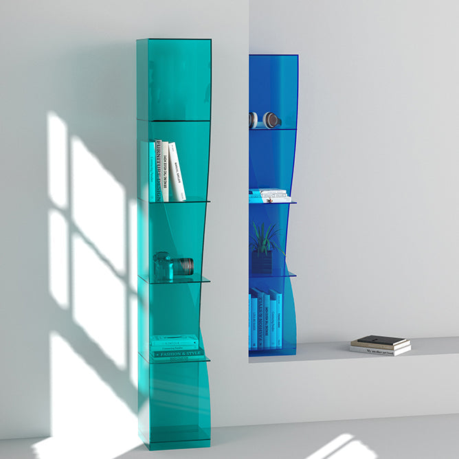 Modern Style Closed Back Bookshelf Vertical Acrylic Bookcase Clearhalo 'Bookcases' 'furn' 'furn_bookcases' 'Furniture' 'Office Furniture' 6703750