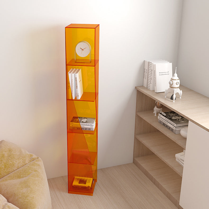 Modern Style Closed Back Bookshelf Vertical Acrylic Bookcase Clearhalo 'Bookcases' 'furn' 'furn_bookcases' 'Furniture' 'Office Furniture' 6703754