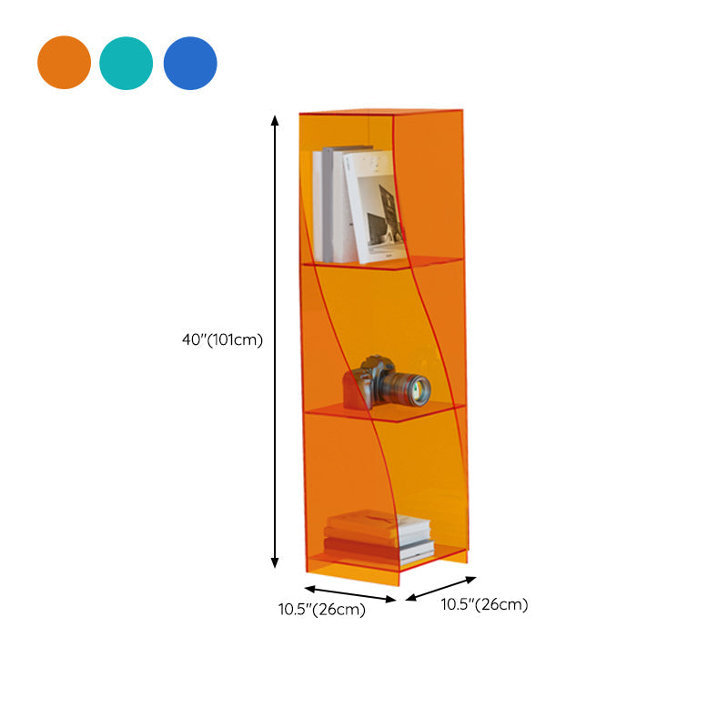 Modern Style Closed Back Bookshelf Vertical Acrylic Bookcase Clearhalo 'Bookcases' 'furn' 'furn_bookcases' 'Furniture' 'Office Furniture' 6703755