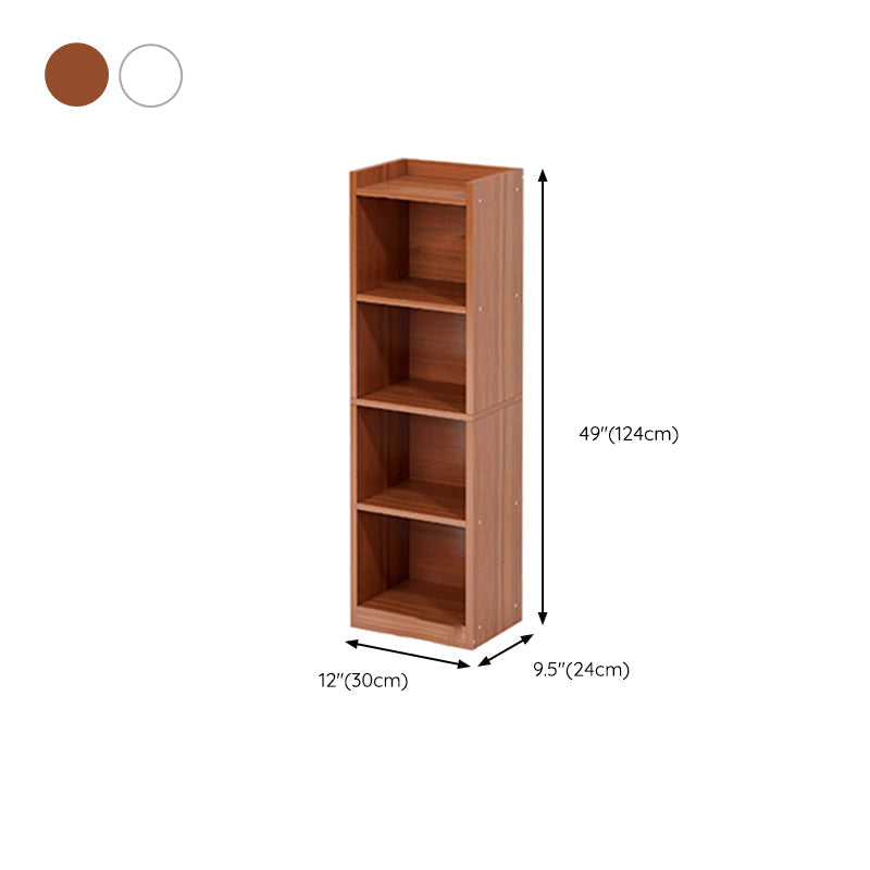 Modern Style Closed Back Bookshelf Engineered Wood Bookcase for Home