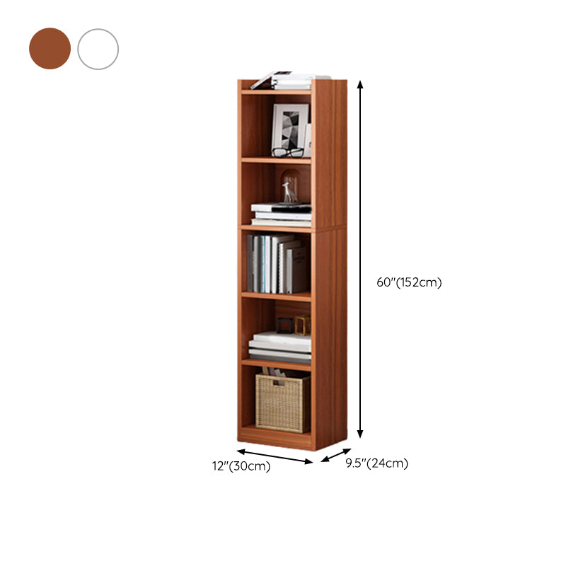Modern Style Closed Back Bookshelf Engineered Wood Bookcase for Home
