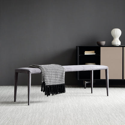 Contemporary Upholstered Bench Rectangle Seating Bench in Gray with 4 Legs 43"L x 15"W x 18"H Clearhalo 'Benches' 'Chairs & Seating' 'furn' 'furn_benches' 'Furniture' 'Living Room Furniture' 6703854