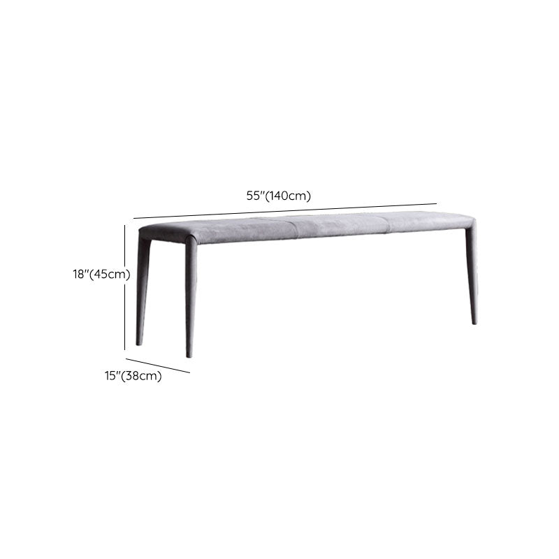 Contemporary Upholstered Bench Rectangle Seating Bench in Gray with 4 Legs Clearhalo 'Benches' 'Chairs & Seating' 'furn' 'furn_benches' 'Furniture' 'Living Room Furniture' 6703860