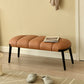 Contemporary Upholstered Bench Home Seating Bench with 4 Legs 39.5"L x 16"W x 16"H Brown Clearhalo 'Benches' 'Chairs & Seating' 'furn' 'furn_benches' 'Furniture' 'Living Room Furniture' 6703877