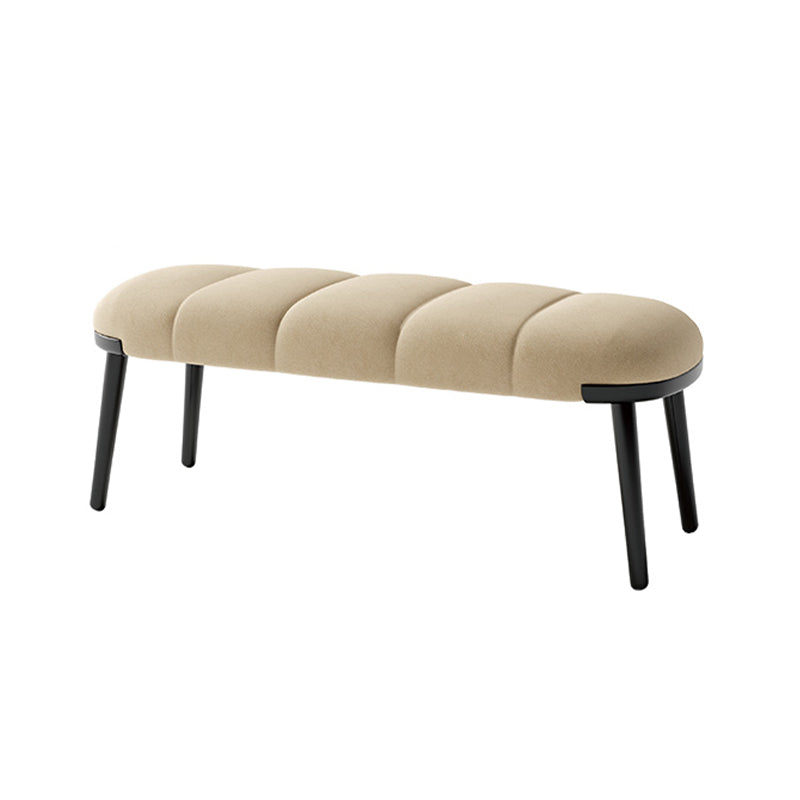 Contemporary Upholstered Bench Home Seating Bench with 4 Legs Off-White Clearhalo 'Benches' 'Chairs & Seating' 'furn' 'furn_benches' 'Furniture' 'Living Room Furniture' 6703886