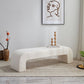 Contemporary Upholstered Bench Home Seating Bench in White with Legs 47.2"L x 15.7"W x 16.9"H Clearhalo 'Benches' 'Chairs & Seating' 'furn' 'furn_benches' 'Furniture' 'Living Room Furniture' 6703893