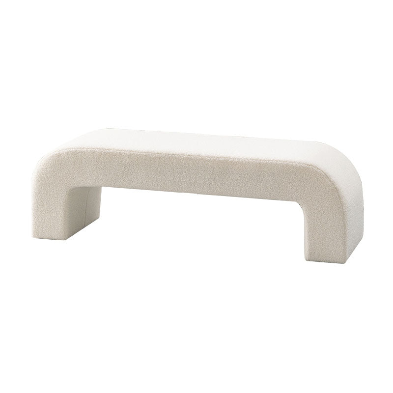Contemporary Upholstered Bench Home Seating Bench in White with Legs Clearhalo 'Benches' 'Chairs & Seating' 'furn' 'furn_benches' 'Furniture' 'Living Room Furniture' 6703902