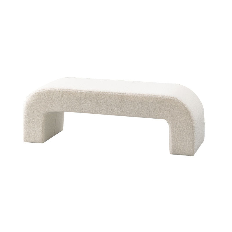 Contemporary Upholstered Bench Home Seating Bench in White with Legs Clearhalo 'Benches' 'Chairs & Seating' 'furn' 'furn_benches' 'Furniture' 'Living Room Furniture' 6703903