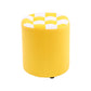 Modern Round Pouf Plaid Pattern Leather Pouf for Drawing Room Yellow 1 Piece Clearhalo 'furn' 'furn_ottomans_poufs' 'Furniture' 'Living Room Furniture' 'Ottomans & Poufs' 'ottomans_poufs' 6704135