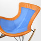 Contemporary Rocking Chair Faux Leather Water Resistant Plain Rocker Chair with Ottoman