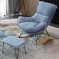 Contemporary Rocking Chair Faux Leather Water Resistant Plain Rocker Chair with Ottoman