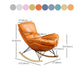 Contemporary Rocking Chair Faux Leather Water Resistant Plain Rocker Chair with Ottoman