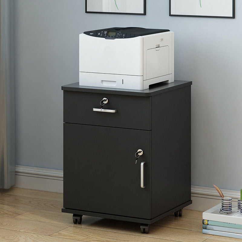 Industrial Cabinet Wood Locking Drawers and Storage Filing Cabinet with Wheels Black 2 Clearhalo 'Filing Cabinets' 'filling_cabinets' 'furn' 'furn_filling_cabinets' 'Furniture' 'Office Furniture' 6704232