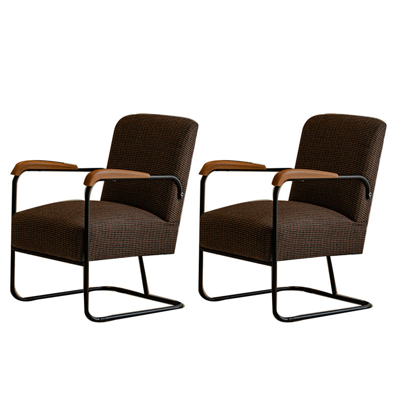 Arms Included Chair with wooden handrail 32.67" Wide Armchair for Living Room Red-Green Linen 2 Piece Set Clearhalo 'Accent Chairs' 'accent_chairs' 'Chairs & Seating' 'furn' 'furn_accent_chairs' 'Furniture' 'Living Room Furniture' 6704344