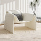 37.4" Wide Faux Leather Armchair Arms Included Chair for Living Room Off-White Faux Leather 1 Piece Clearhalo 'Accent Chairs' 'accent_chairs' 'Chairs & Seating' 'furn' 'furn_accent_chairs' 'Furniture' 'Living Room Furniture' 6704399