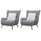 28.34" Wide Faux Leather Armchair Arms Included Chair with Pillow Back Houndstooth pattern Linen 2 Piece Set Clearhalo 'Accent Chairs' 'accent_chairs' 'Chairs & Seating' 'furn' 'furn_accent_chairs' 'Furniture' 'Living Room Furniture' 6704410