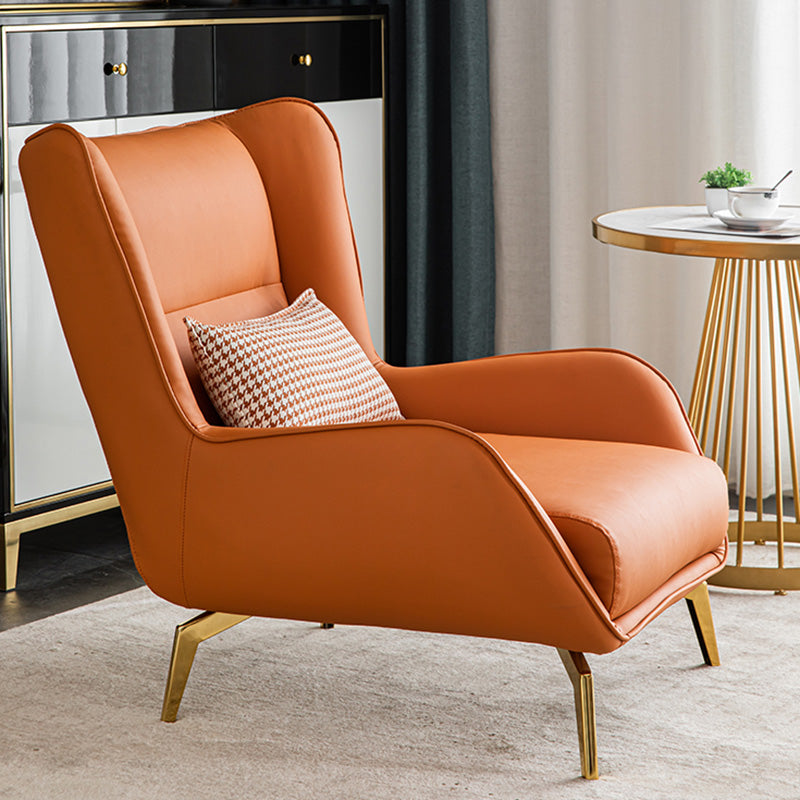 28.34" Wide Faux Leather Armchair Arms Included Chair with Pillow Back Clearhalo 'Accent Chairs' 'accent_chairs' 'Chairs & Seating' 'furn' 'furn_accent_chairs' 'Furniture' 'Living Room Furniture' 6704411