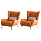 28.34" Wide Faux Leather Armchair Arms Included Chair with Pillow Back Orange Faux Leather 2 Piece Set Clearhalo 'Accent Chairs' 'accent_chairs' 'Chairs & Seating' 'furn' 'furn_accent_chairs' 'Furniture' 'Living Room Furniture' 6704414