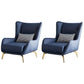 28.34" Wide Faux Leather Armchair Arms Included Chair with Pillow Back Blue Faux Leather 2 Piece Set Clearhalo 'Accent Chairs' 'accent_chairs' 'Chairs & Seating' 'furn' 'furn_accent_chairs' 'Furniture' 'Living Room Furniture' 6704418