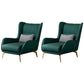 28.34" Wide Faux Leather Armchair Arms Included Chair with Pillow Back Green Faux Leather 2 Piece Set Clearhalo 'Accent Chairs' 'accent_chairs' 'Chairs & Seating' 'furn' 'furn_accent_chairs' 'Furniture' 'Living Room Furniture' 6704423