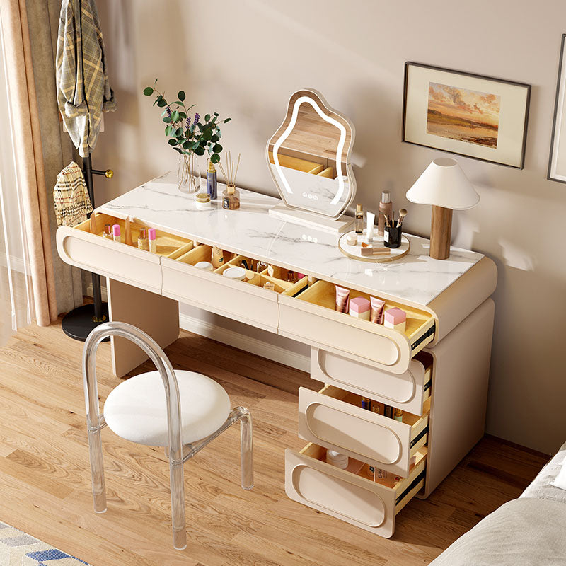 Glam in pietra beige vanity scrivania da letto da letto da letto con cassetto
