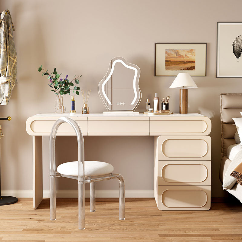 Glam in pietra beige vanity scrivania da letto da letto da letto con cassetto