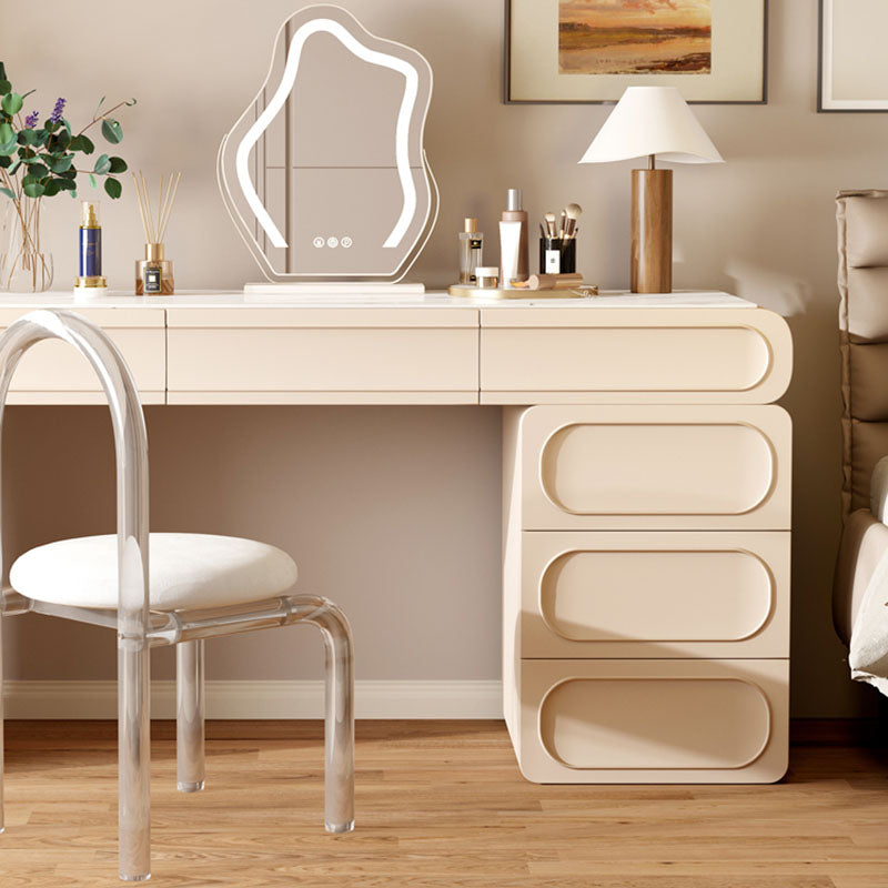 Glam in pietra beige vanity scrivania da letto da letto da letto con cassetto