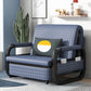 Modern Sofa Bed in Blue Faux Leather Futon And Mattress with Storage Clearhalo 'furn' 'furn_futons' 'Furniture' 'Futons & Daybeds' 'Futons' 'Living Room Furniture' 6704656