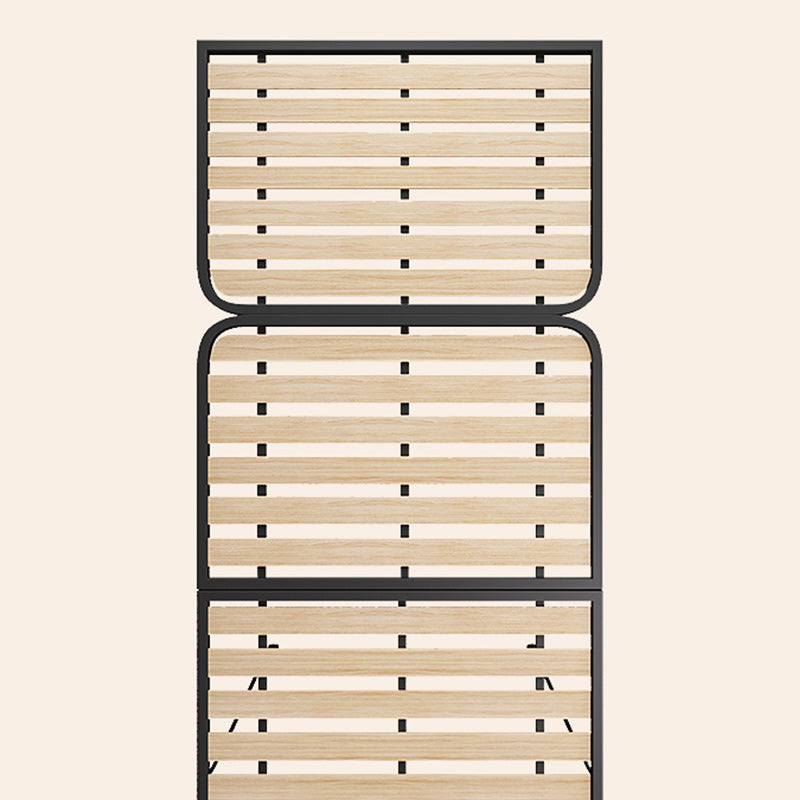 Faux Leather Square Arm Sleeper with Storage Scandinavian Futon Sleeper Sofa Bed in Gray