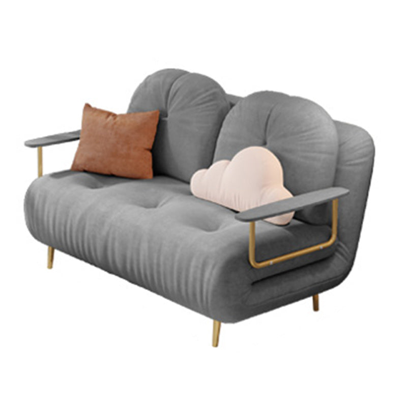 Luxurious Full/Queen Convertible Sofa Tufted Upholstery Sofa Bed Gray Clearhalo 'furn' 'furn_futons' 'Furniture' 'Futons & Daybeds' 'Futons' 'Living Room Furniture' 6704713