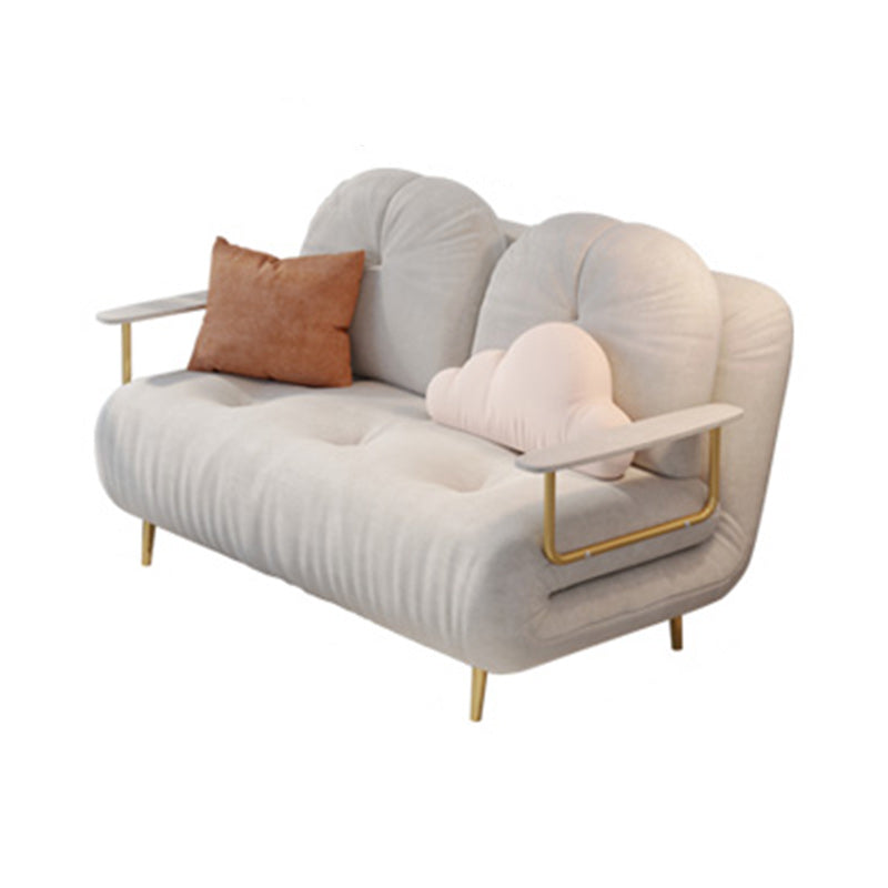 Luxurious Full/Queen Convertible Sofa Tufted Upholstery Sofa Bed Beige Clearhalo 'furn' 'furn_futons' 'Furniture' 'Futons & Daybeds' 'Futons' 'Living Room Furniture' 6704716