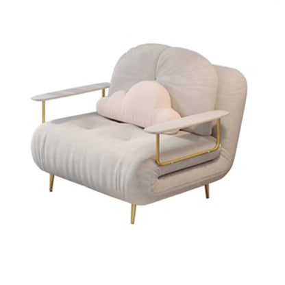 Luxurious Full/Queen Convertible Sofa Tufted Upholstery Sofa Bed 19"L x 19"W x 22"H Beige Clearhalo 'furn' 'furn_futons' 'Furniture' 'Futons & Daybeds' 'Futons' 'Living Room Furniture' 6704719