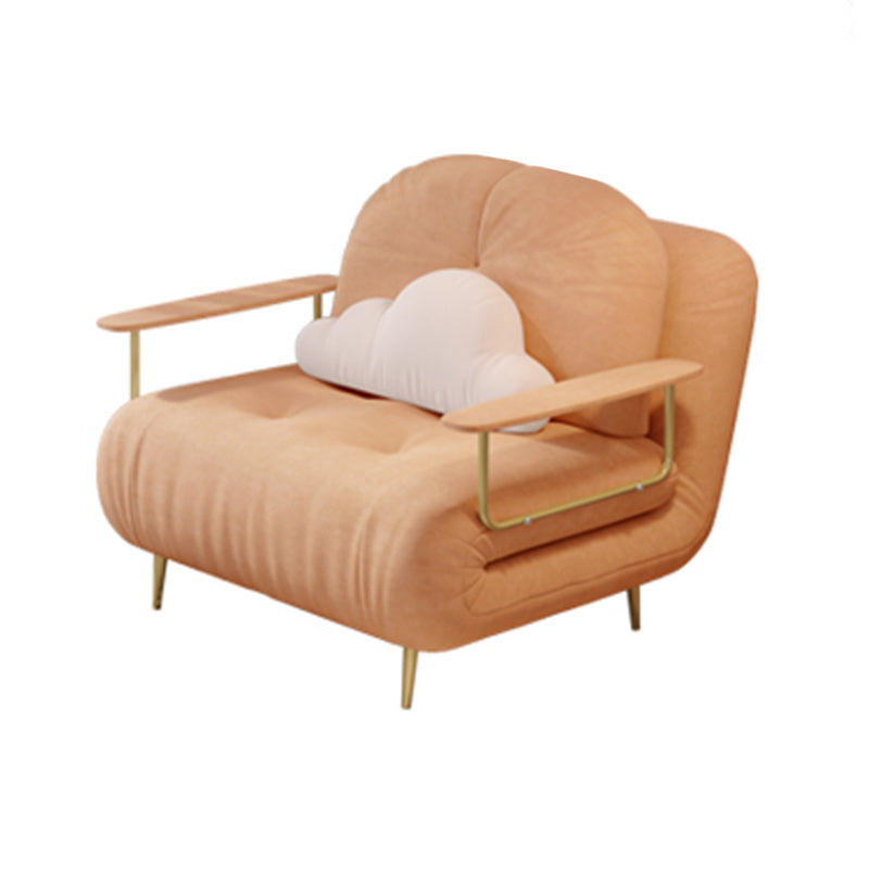 Luxurious Full/Queen Convertible Sofa Tufted Upholstery Sofa Bed 19"L x 19"W x 22"H Orange Clearhalo 'furn' 'furn_futons' 'Furniture' 'Futons & Daybeds' 'Futons' 'Living Room Furniture' 6704722