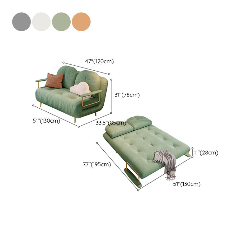 Luxurious Full/Queen Convertible Sofa Tufted Upholstery Sofa Bed Clearhalo 'furn' 'furn_futons' 'Furniture' 'Futons & Daybeds' 'Futons' 'Living Room Furniture' 6704730