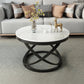 Slate and Metal Single Coffee Table Frame Round Glam Coffee Table