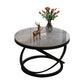 Slate and Metal Single Coffee Table Frame Round Glam Coffee Table