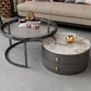 Contemporary Coffee Table Set Round 2-Piece Coffee Cocktail Table Clear Clearhalo 'Coffee & Accent Tables' 'Coffee Tables' 'coffee_tables' 'furn' 'furn_coffee_tables' 'Furniture' 'Living Room Furniture' 6704791