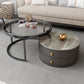 Contemporary Coffee Table Set Round 2-Piece Coffee Cocktail Table Clearhalo 'Coffee & Accent Tables' 'Coffee Tables' 'coffee_tables' 'furn' 'furn_coffee_tables' 'Furniture' 'Living Room Furniture' 6704792
