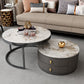 Contemporary Coffee Table Set Round 2-Piece Coffee Cocktail Table Clearhalo 'Coffee & Accent Tables' 'Coffee Tables' 'coffee_tables' 'furn' 'furn_coffee_tables' 'Furniture' 'Living Room Furniture' 6704794