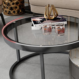 Contemporary Coffee Table Set Round 2-Piece Coffee Cocktail Table